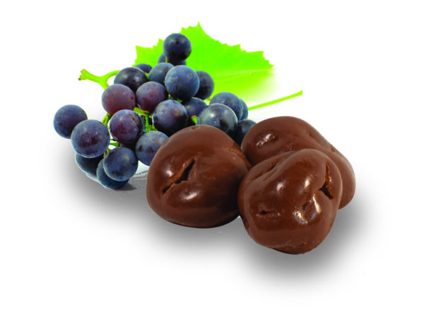 bonbons coeur raisin au chocolat au lait bio