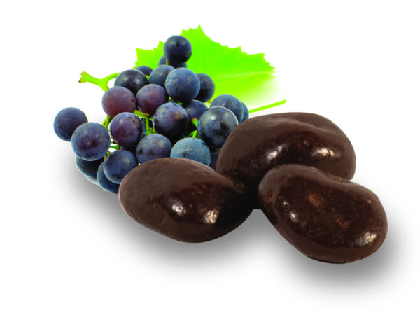 bonbons coeur raisin au chocolat noir bio