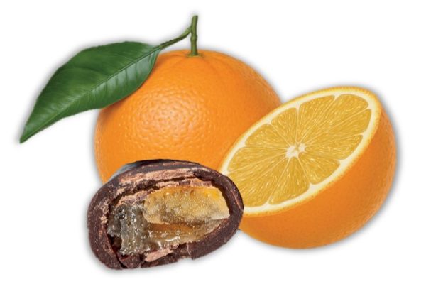 bonbon coeur orange et chocolat noir bio