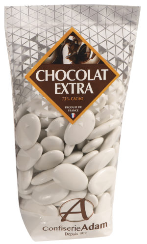 sachet dragées chocolat 73% cacao confiserie adam