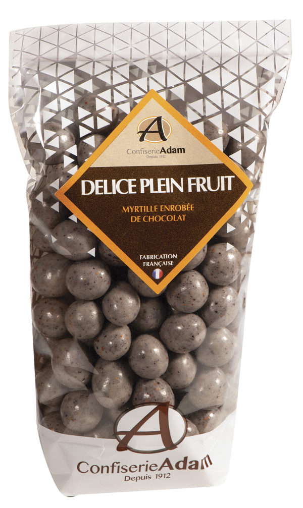 sachet de perles de fruit myrtille et chocolat confiserie adam