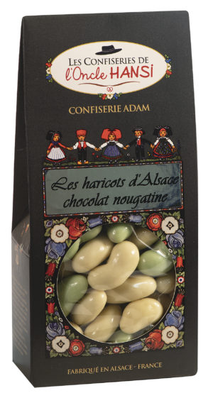 sachet bonbons haricots d'Alsace chocolat et nougatine l'oncle Hansi
