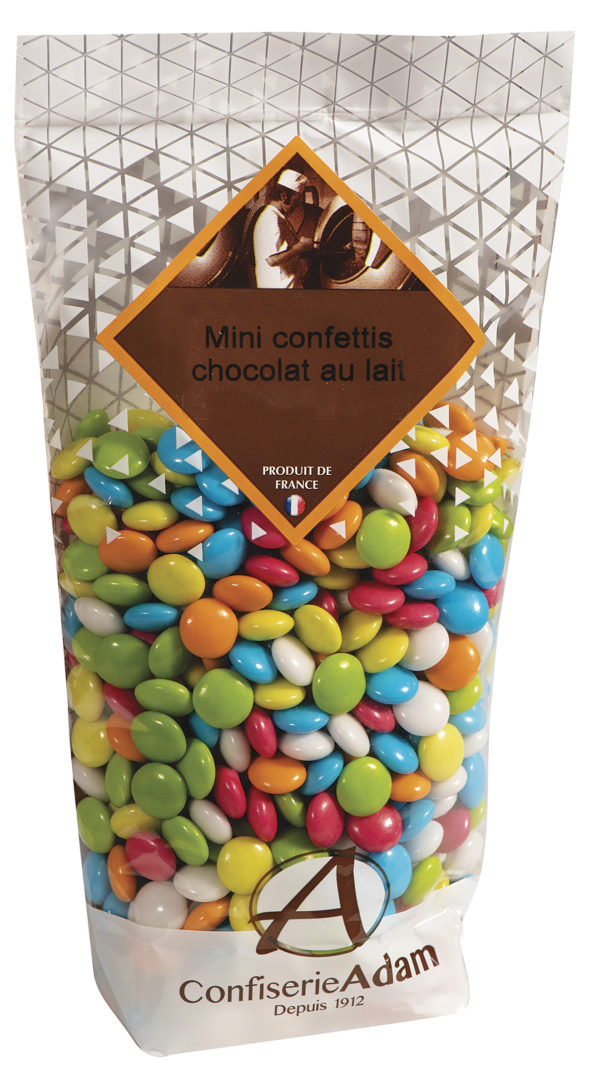 sachet minis confettis bonbons chocolat au lait confiserie adam